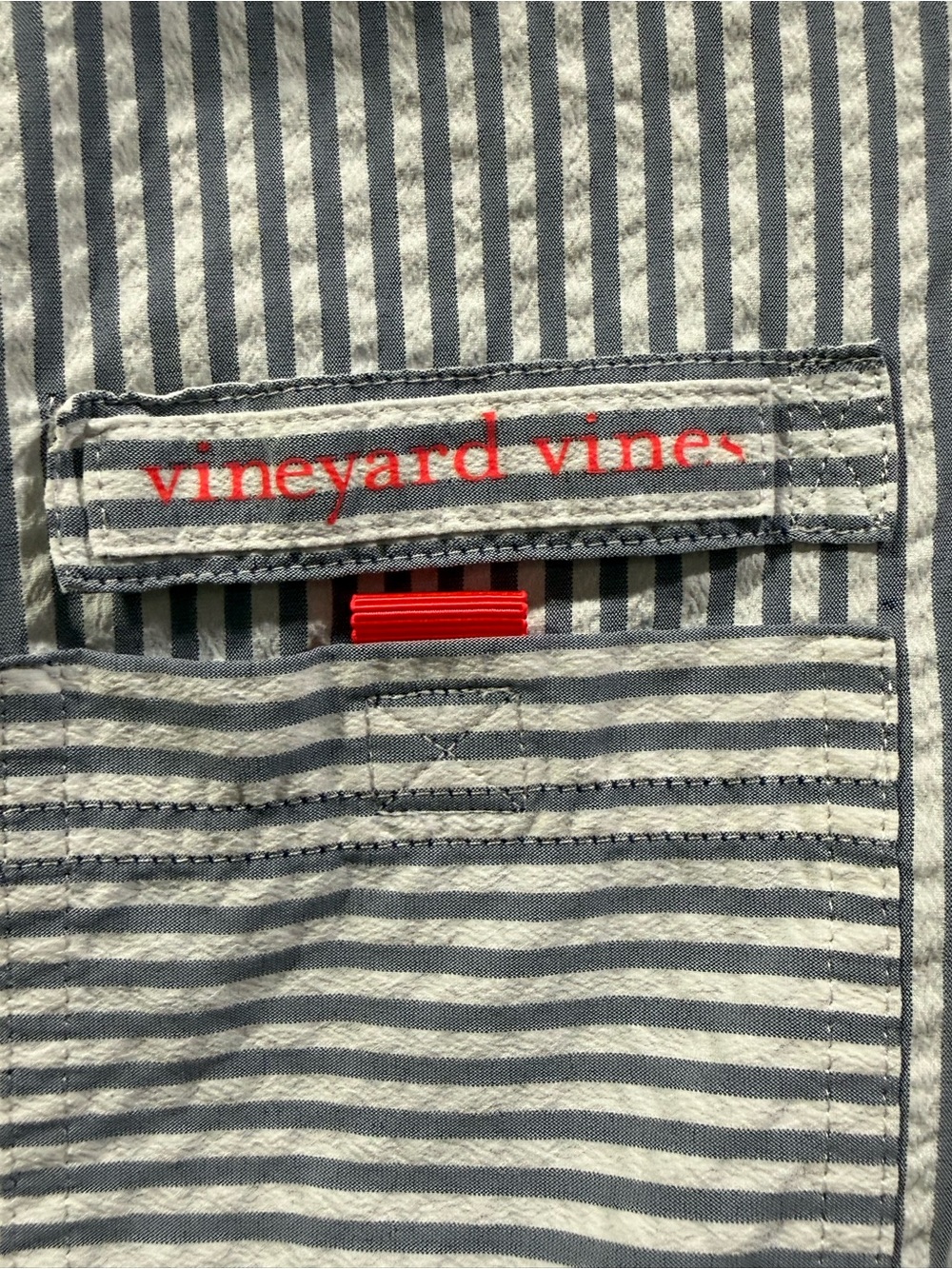 Vineyard Vines Harbor Cover Up Womens Size 2 Blue Seersucker Performance Beach - Picture 2 of 10